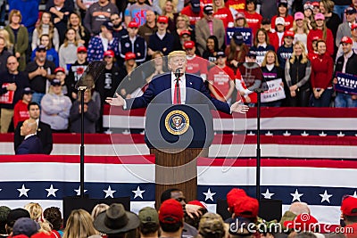 President Donald J. Trump Rally in Iowa Editorial Stock Photo