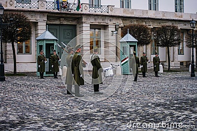 President guard in front of Budapest castle Editorial Stock Photo