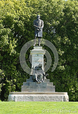 President James Garfield statue near the De Young museum in Golden Gate Park Editorial Stock Photo