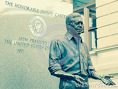 President Jimmy Carter Statue at the Georgia Statehouse. Editorial Stock Photo