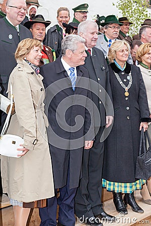 President Joachim Gauck and Prime Minister Horst Seehofer Editorial Stock Photo