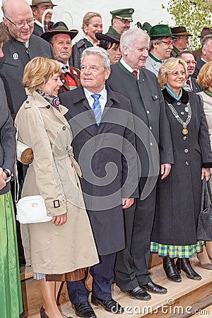 President Joachim Gauck and Prime Minister Horst Seehofer Editorial Stock Photo