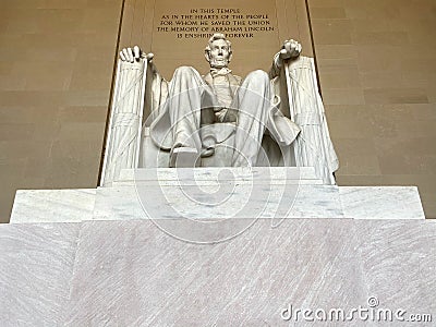 President Lincoln Marble Statue Editorial Stock Photo