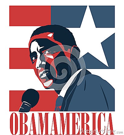 President Obama America Design Cartoon Illustration