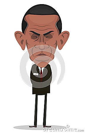 President Obama Character Vector Illustration