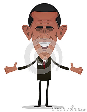 President Obama Character Vector Illustration