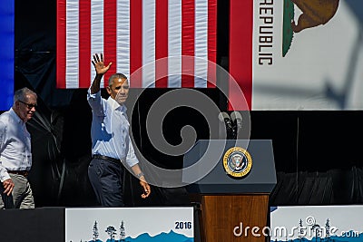 President Obama & Senator Reid at 20th Annual Lake Tahoe Summit Editorial Stock Photo