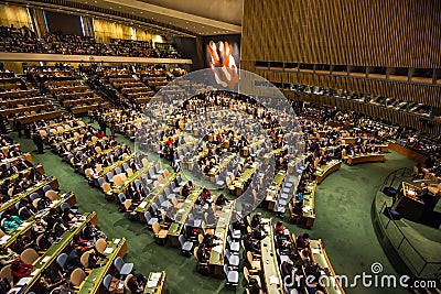 President of Poland Andrzej Duda on 70th session of UN Editorial Stock Photo