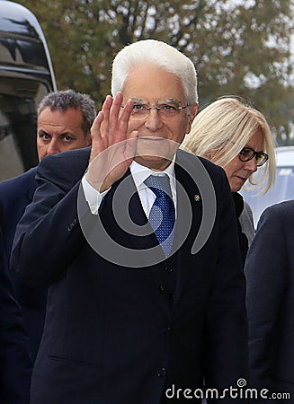 THE PRESIDENT REPUBBLICA ITALIAN SERGIO MATTARELLA Editorial Stock Photo