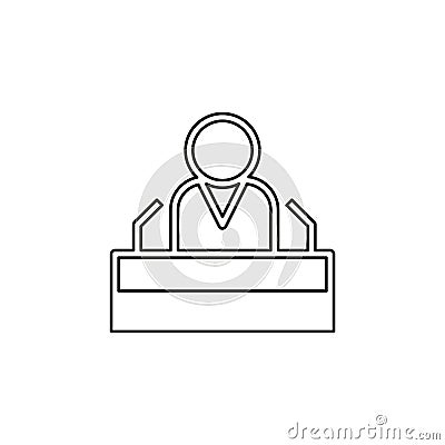 President speech icon public speaker character Vector Illustration