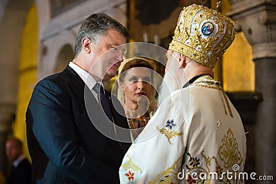 President of Ukraine Petro Poroshenko and Filaret Editorial Stock Photo