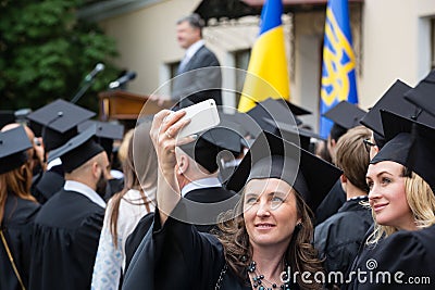 President of Ukraine Petro Poroshenko in the Kiev-Mohyla Academy Editorial Stock Photo