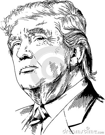 The President of the United States of America Donald trump Vector Illustration