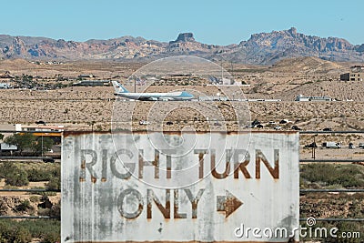 Air Force One, Bullhead City, Arizona, right turn only Editorial Stock Photo