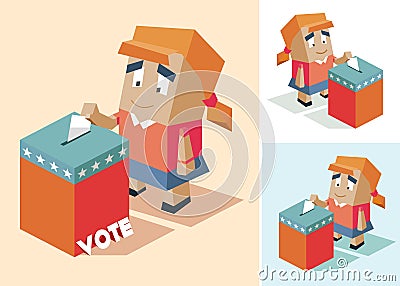 Presidential election day Cartoon Illustration