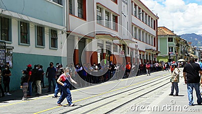 Presidential election in Ecuador. People in line Editorial Stock Photo