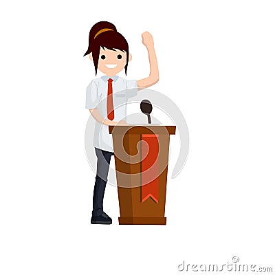 Presidential election. Female politician Vector Illustration