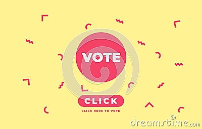 Presidential election online voting banner design template . Minimalistic banner isolated on yellow background Vector Illustration