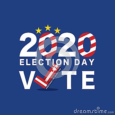 2020 Presidential Election Vote Typography Vector Vector Illustration