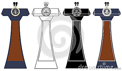 Presidential Falcon Lectern in front view Vector Illustration