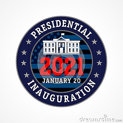 Presidential Inauguration USA, January 2021 round emblem Vector Illustration
