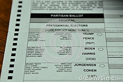 2020 Presidential mail in ballot Editorial Stock Photo