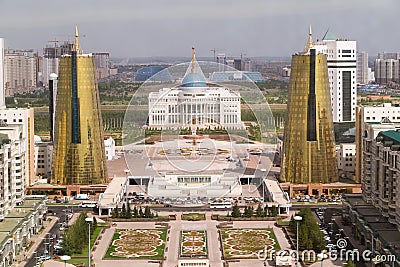 Presidential palace and Twin towers in governmental district Editorial Stock Photo