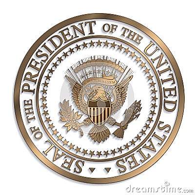 Presidential Seal - Gold against White AI Vector Illustration