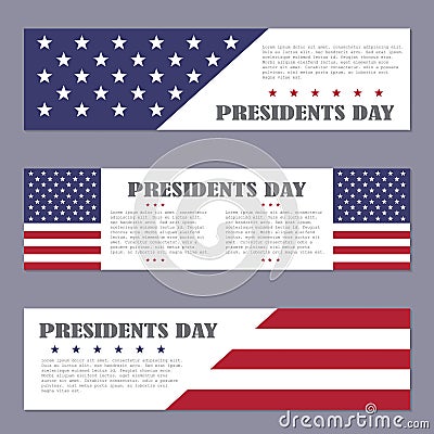 Presidents Day banners on a dark background Vector Illustration