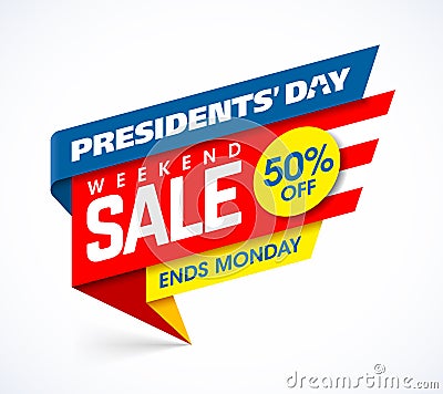 Presidents` Day Sale banner design template Vector Illustration