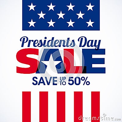 Presidents Day sale banner Vector Illustration