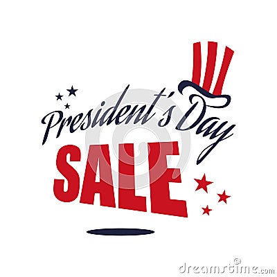 presidents day sale red blue color vector typography text for sale banners, greeting cards, gifts, promotions vector illustrations Vector Illustration