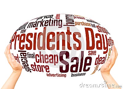 Presidents day sale word sphere cloud concept Stock Photo