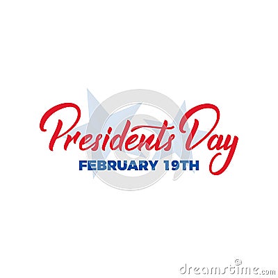 Presidents Day. Typographic lettering logo for USA Presidents Day celebration Vector Illustration