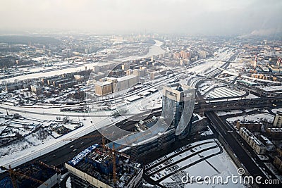 Presnensky district in from Moscow City Editorial Stock Photo