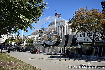 Press and Activists Gather Outside the U.S. Supreme Court While the High Court Hears Arguments on the Texas Abortion Editorial Stock Photo