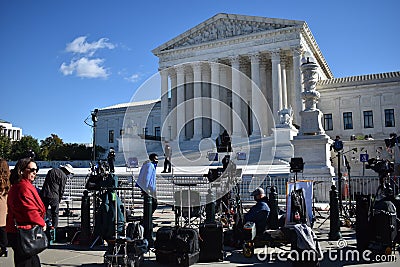 Press and Activists Gather Outside the U.S. Supreme Court While the High Court Hears Arguments on the Texas Abortion Editorial Stock Photo