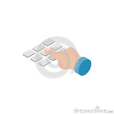 Press ATM EPP keyboard icon, isometric 3d style Vector Illustration