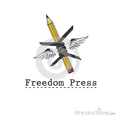 Press concept vector design template Vector Illustration