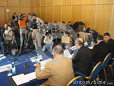 Press conference Editorial Stock Photo