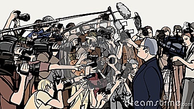 Press conference Vector Illustration