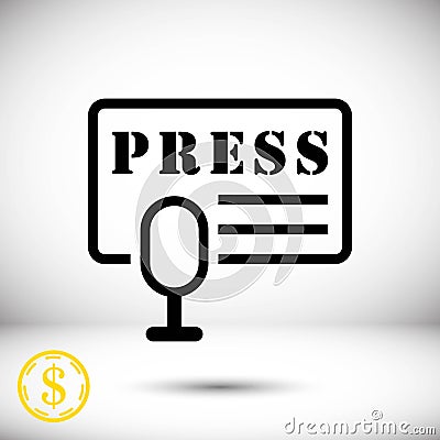 Press icon stock vector illustration flat design Vector Illustration