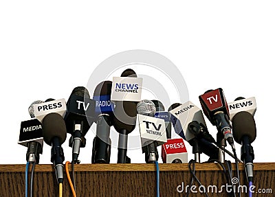 Press and Media Conference Stock Photo