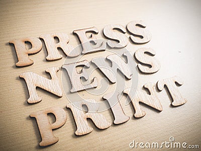 Press News Print Words Quotes Concept Stock Photo