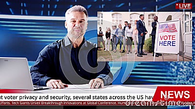 Press News TV Talk Stock Photo