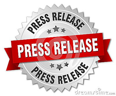 Press release round isolated badge Vector Illustration