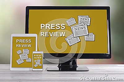 Press review concept on different devices Stock Photo