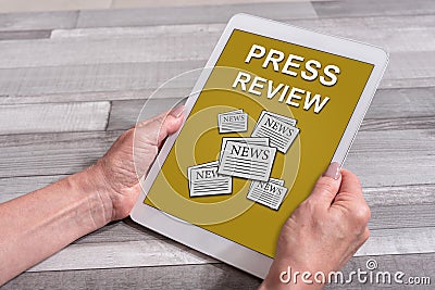 Press review concept on a tablet Stock Photo