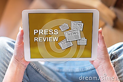 Press review concept on a tablet Stock Photo