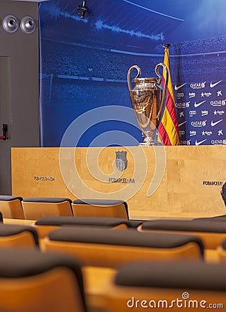 Press Room at Camp Nou Stadium Editorial Stock Photo